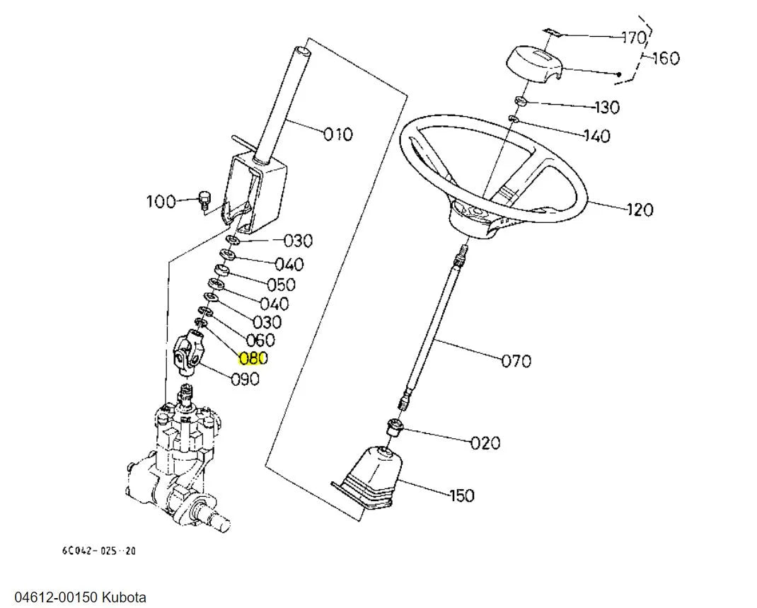 04612-00150 Kubota CIR-CLIP, External - OEM Replacement for Steering Posts, Hydraulic Outlets & Brake Shafts