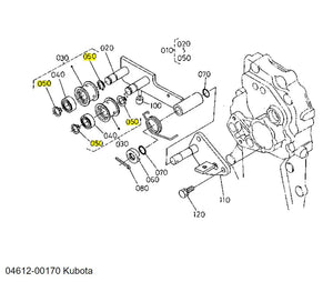 04612-00170 Kubota CIR-CLIP, External - OEM Replacement for Fuel Camshafts, Tension Pulleys, and Front Wheel Hubs