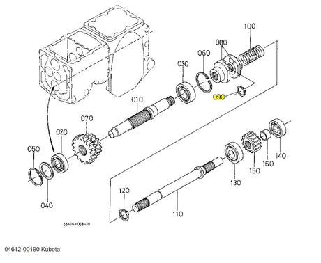 04612-00190 Kubota CIR-CLIP, External - OEM Replacement for Hydraulic Gear Pumps, Propeller Shafts, and PTO Shafts
