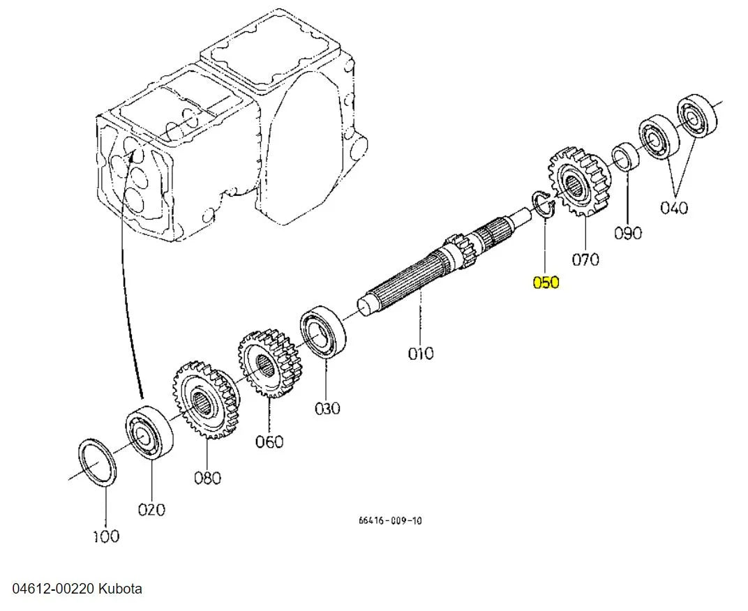 04612-00220 Kubota CIR-CLIP, External - OEM Replacement for Brakes, Shafts, and PTO Components