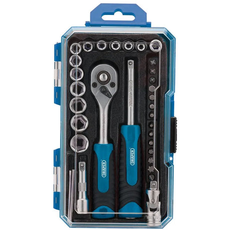 Draper Socket Set, 1/4" Sq. Dr. 35 Piece