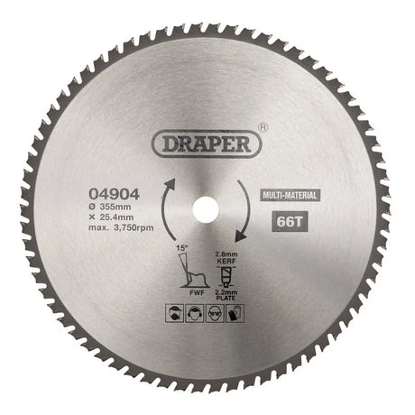 Draper TCT Multi-Purpose Circular Saw Blade 355mm