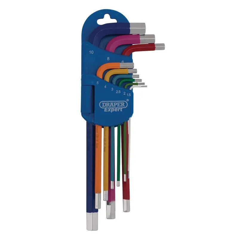Draper Expert Metric Long Arm Hex Key Set Colour Coded (9 Piece)