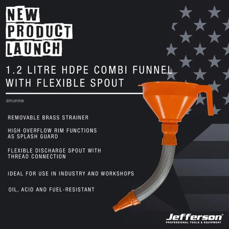 1.2 Litre HDPE Combi Funnel with Flexible Spout 