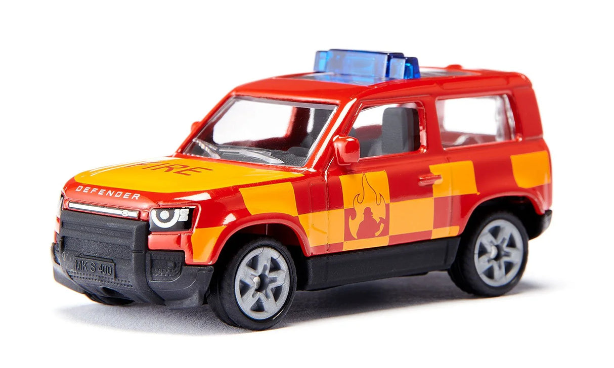 SIKU Land Rover Defender Fire Brigade - Durable 1:64 Scale Rescue Vehicle