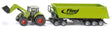 SIKU Claas Axion 850 Tractor with Front Loader, Dolly, and Tipping Trailer Toy - 1:50 Scale | SIKUFARMER Series