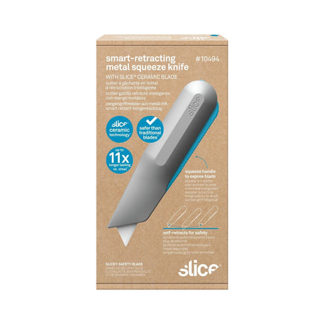Slice Smart-Retracting Metal-Handle Squeeze Knife