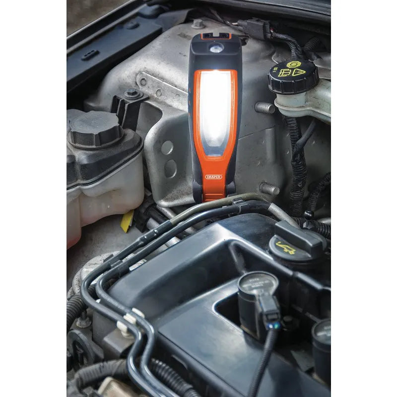 Draper COB/SMD Led Rechargeable Inspection Lamp 7W, 700 Lumens, Orange