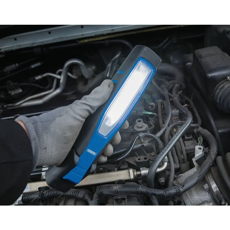 Draper COB/SMD Led Rechargeable Inspection Lamp 10W, 1000 Lumens, Blue, x1 Usb cable, x1 Charger