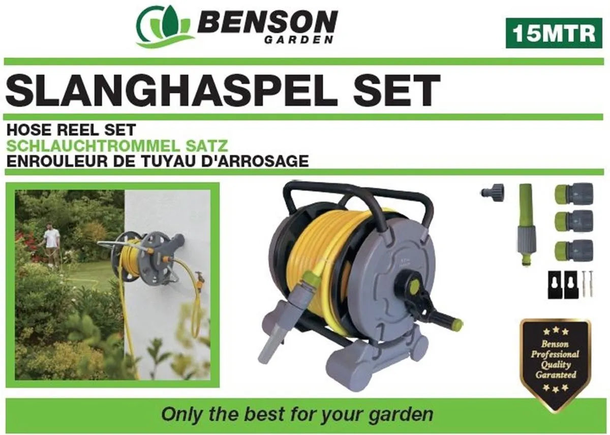 Benson Hose Reel Set 2-in-1 Hose 15m