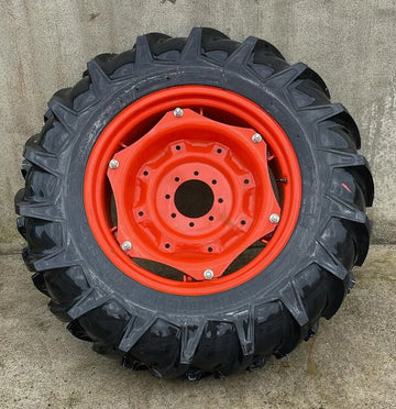 13.6 x 28 Rear Aig Tyres + 8 stud Rims to suit L2 Series
