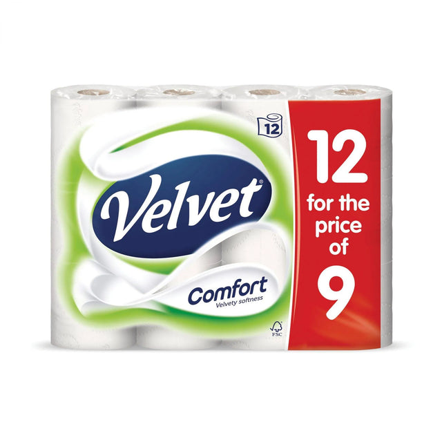Triple Velvet Toilet Tissue Paper 12 pack