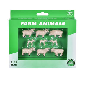 1:32 Scale Farm Animals - Sheep & Lambs Set (9pcs)