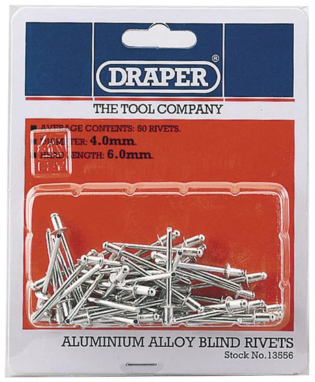 Draper 50 x 4mm x 5.6mm Blind Rivets