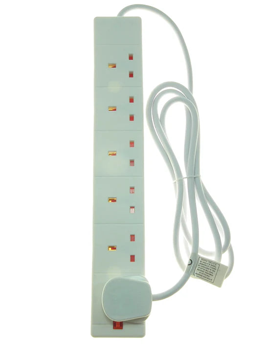 Powermaster 6 Gang 2m 13A Extension Lead - Multi-Socket Power Strip