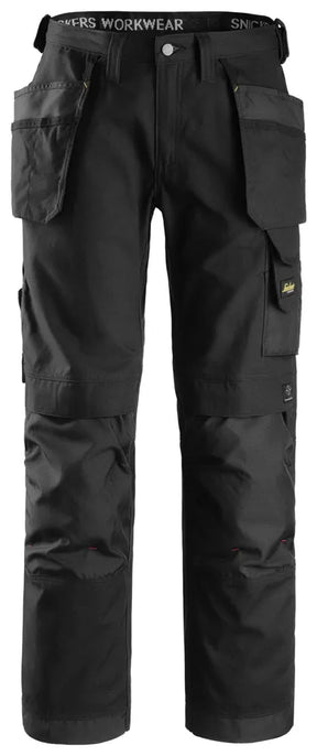 Snickers 3214 Canvas+ Craftsmen Holster Pockets Trousers - Black