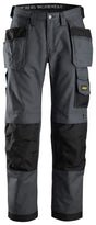 Snickers 3214 Canvas+ Craftsmen Holster Pockets Trousers - Grey/Black