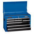 Draper 26" 9-Drawer Tool Chest, Blue - Heavy Duty Steel with Ball Bearing Runners (14910)