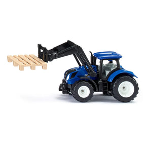 Siku New Holland Tractor with Pallet Fork and Pallet 1:87