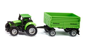 Siku Deutz Fahr Tractor with Fortuna 2 Axle Trailer 1:87