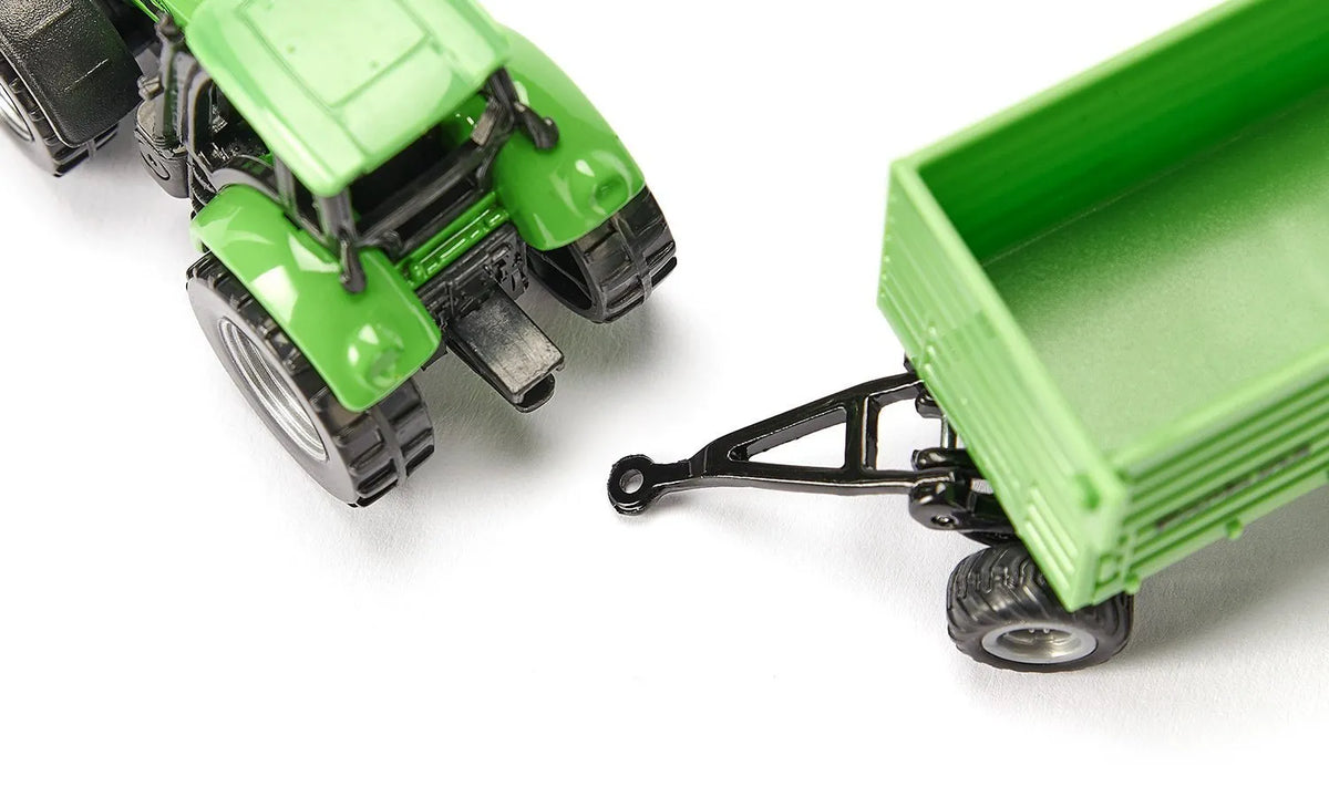 Siku Deutz Fahr Tractor with Fortuna 2 Axle Trailer 1:87