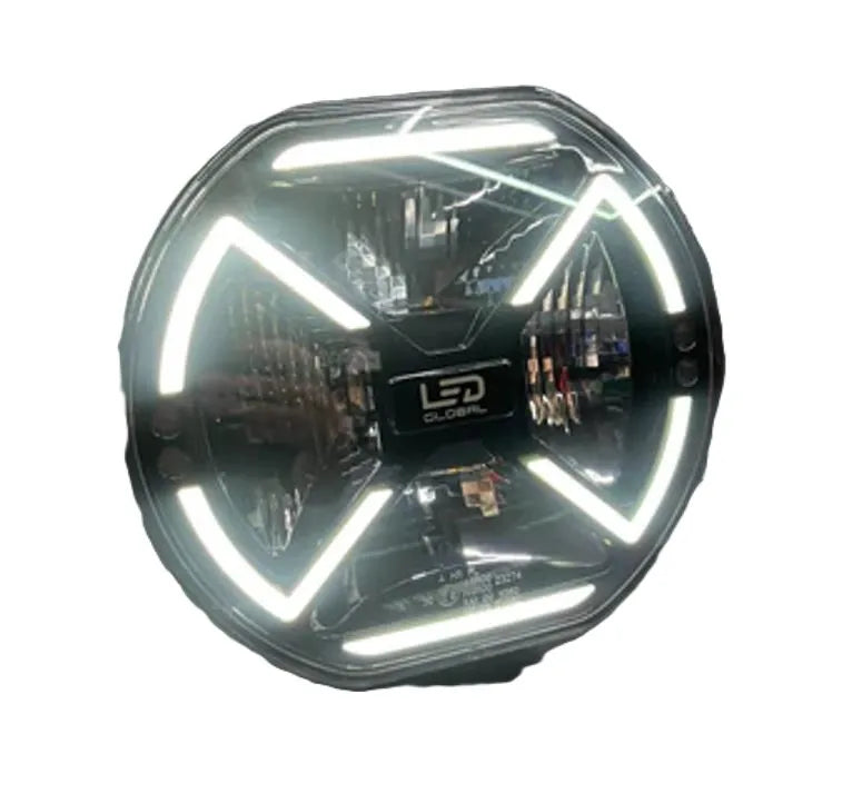 160W 9" LED Driving Light with Dual Position & Amber Warning Strobe - LG936