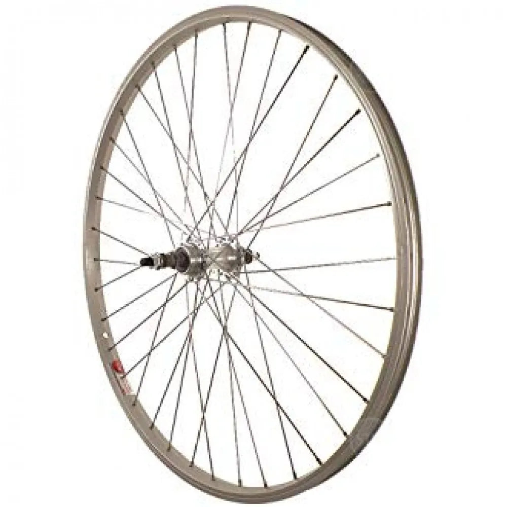 26-Inch Alloy Rear Wheel for 8-Speed Cassette, Quick Release Axle - Silver