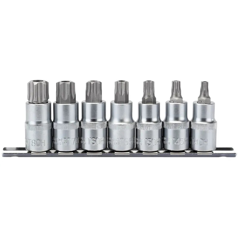 Draper TX-Star Security Socket Bit Set 1/2" Sq DR, 55mm (7 Piece)