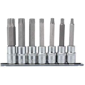 Draper TX-Star Security Socket Bit Set 1/2" Sq. Dr. 100mm (7 Piece)
