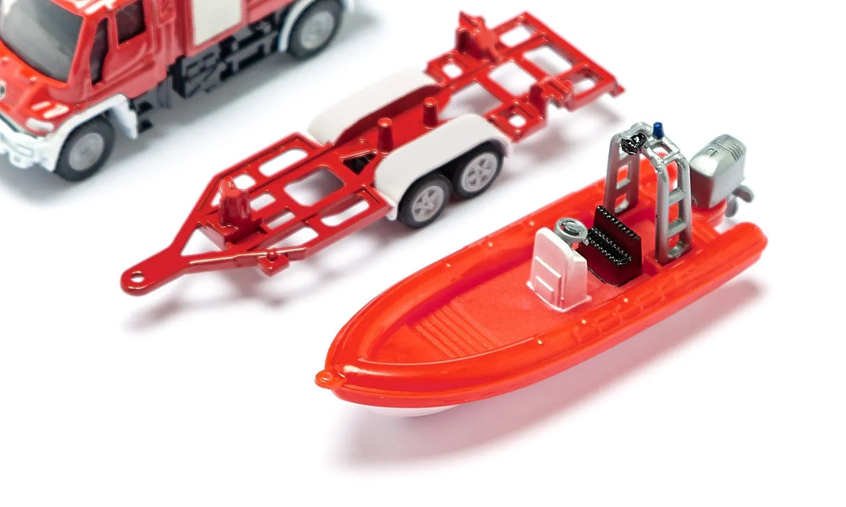 Siku Unimog Fire Engine with Boat 1:87