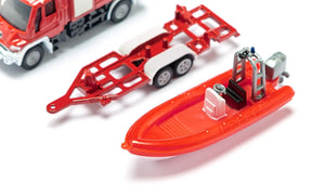 Siku Unimog Fire Engine with Boat 1:87
