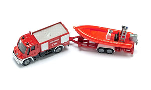 Siku Unimog Fire Engine with Boat 1:87
