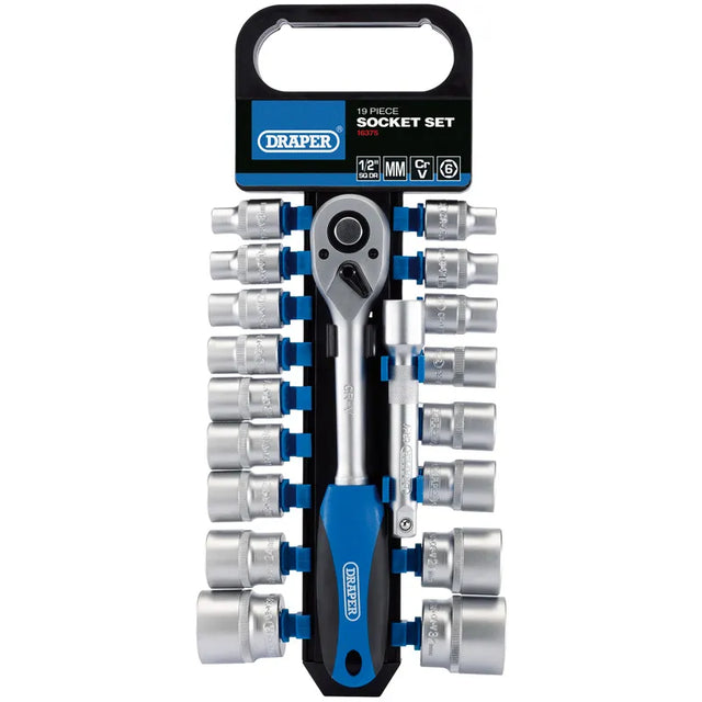 Draper Metric Socket and Rachet Set 1/2" sq, Dr. (19 Piece)