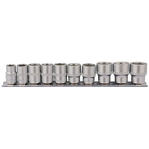 Draper Socket Set on Metal Rail 3/8" Sq. Dr. (10 Piece)