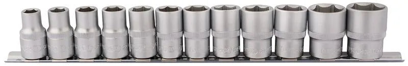 Draper 1/2" Sq. Socket Set on Metal Rail (12 Piece)