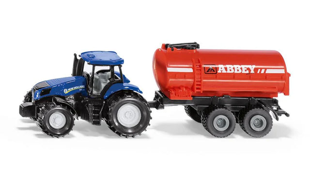 SIKU Mini New Holland Tractor & Abbey Trailer - 1:72 Scale Diecast Model