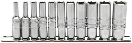 Draper 1/4" Sq. Imperial Deep socket on Metal Rail (11 Piece)