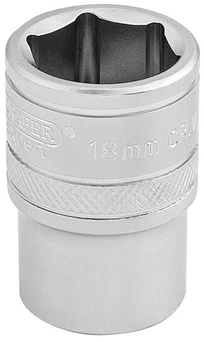 Draper 1/2" Sq. 6 Point Metric Socket (18mm)
