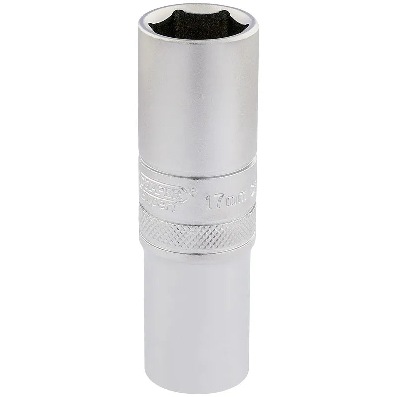 Draper 6 Point Metric Deep Socket, 1/2" Sq, Dr, 17mm