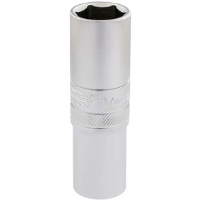 Draper 6 Point Metric Deep Socket, 1/2" Sq, Dr, 17mm