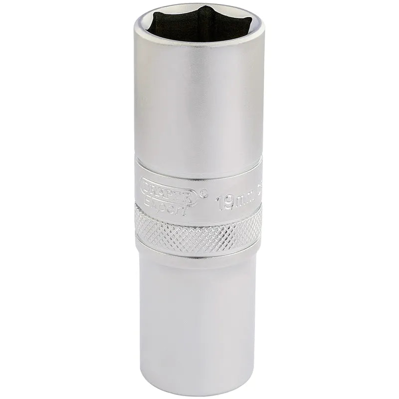 Draper 6 Point Deep Socket, 1/4" Sq, Dr 19mm