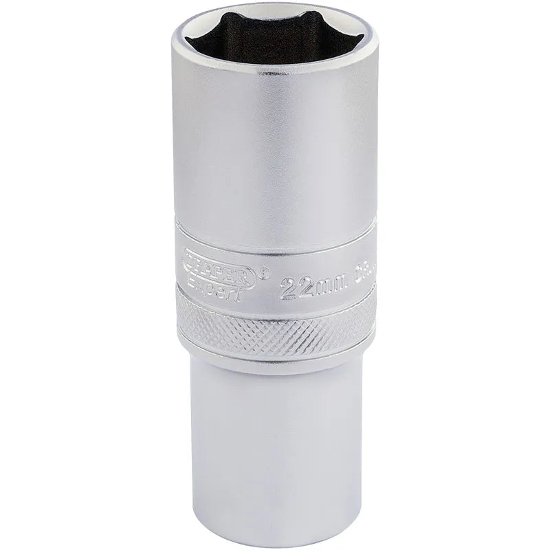 Draper 6 Point Metric Deep Socket, 1/2" Sq, Dr, 22mm