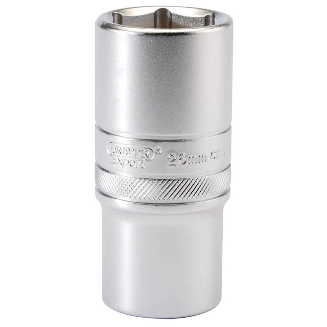 Draper 6 Point Metric Deep Socket, 1/2" Sq, Dr 26mm