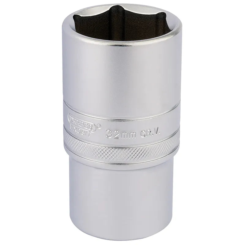 Draper 6 Point Metric Deep Socket, 1/2", Sq, Dr 32mm