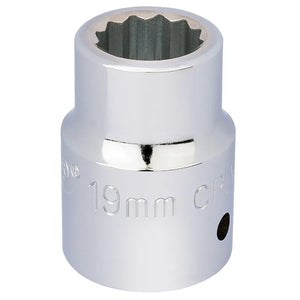 Draper 12 Point Socket, 3/4" Sq, Dr, 19mm