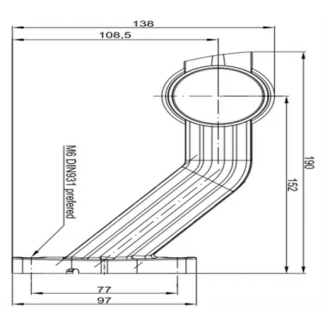 LED Global LG175 - 3 Function Led 90 Degree Stalk Marker Light (LH)