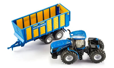 SIKU New Holland Tractor with Silage Trailer Toy - 1:50 Scale | SIKUFARMER Series