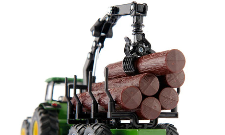 SIKU John Deere 8430 Tractor with Forestry Trailer Toy - 1:50 Scale | SIKUFARMER Series