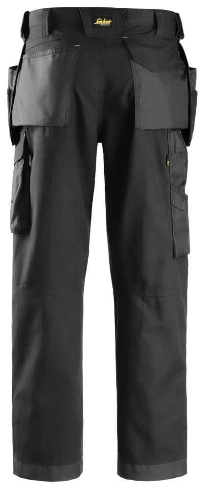 Snickers 3214 Canvas+ Craftsmen Holster Pockets Trousers - Black