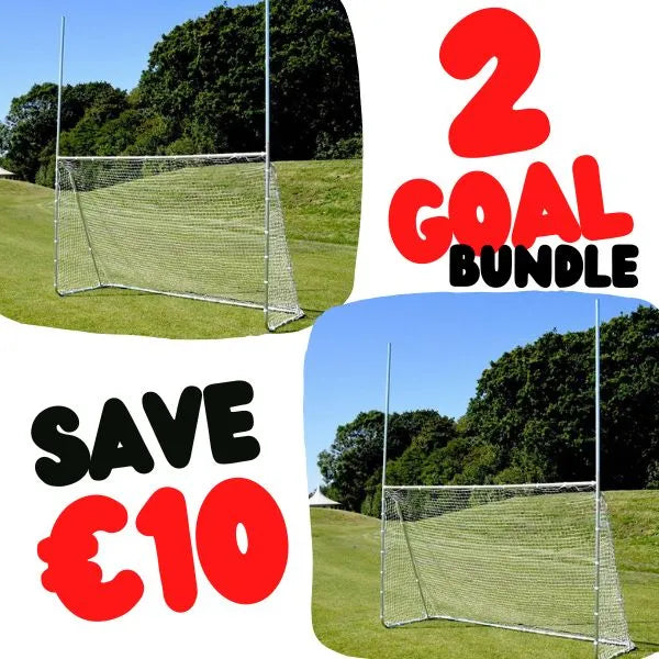 Challenge 3-in-1 Metal Goalposts - Versatile & Durable for GAA, Rugby, Soccer